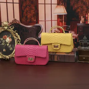 Python Skin Women's Bag 2026 New Small Fragrant Style Women's Handbag Fashion Trend Chain Crossbody Bag Women's Small Square Bag