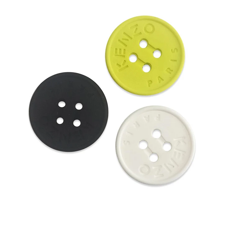 High Quality Silicone  Buttons for  Shirt Replacement 4 Holes Clothing  Rubber 3d Button Free Sample Stock Custom 4 Hole