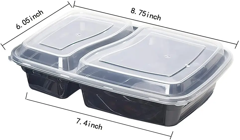 Microwavable Disposable Stir Fry 2 Compartment With Lids Food Storage Bento Box  Lunch Boxes - Buy Microwavable Disposable Stir Fry 2 Compartment With Lids Food  Storage Bento Box Lunch Boxes Product on