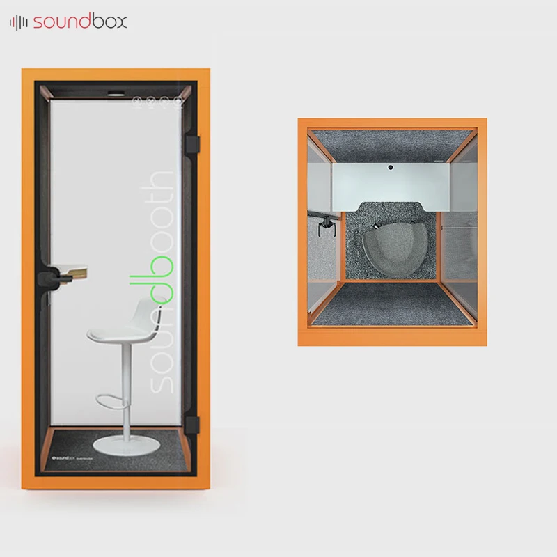 Soundbox Single Phone Booth Sound Proof Private Indoor Call Pod Coworking Space Phone Booth for Sales Office Pod