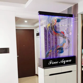 LED acrylic waterfall floor standing wall decoration screen bubble water dancing wall