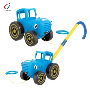 Chengji Farm Inertia Engineering Car Toys Early Educational Hand Push Pull Lighting Music Cute Farmer Vehicle Blue Tractor Toy