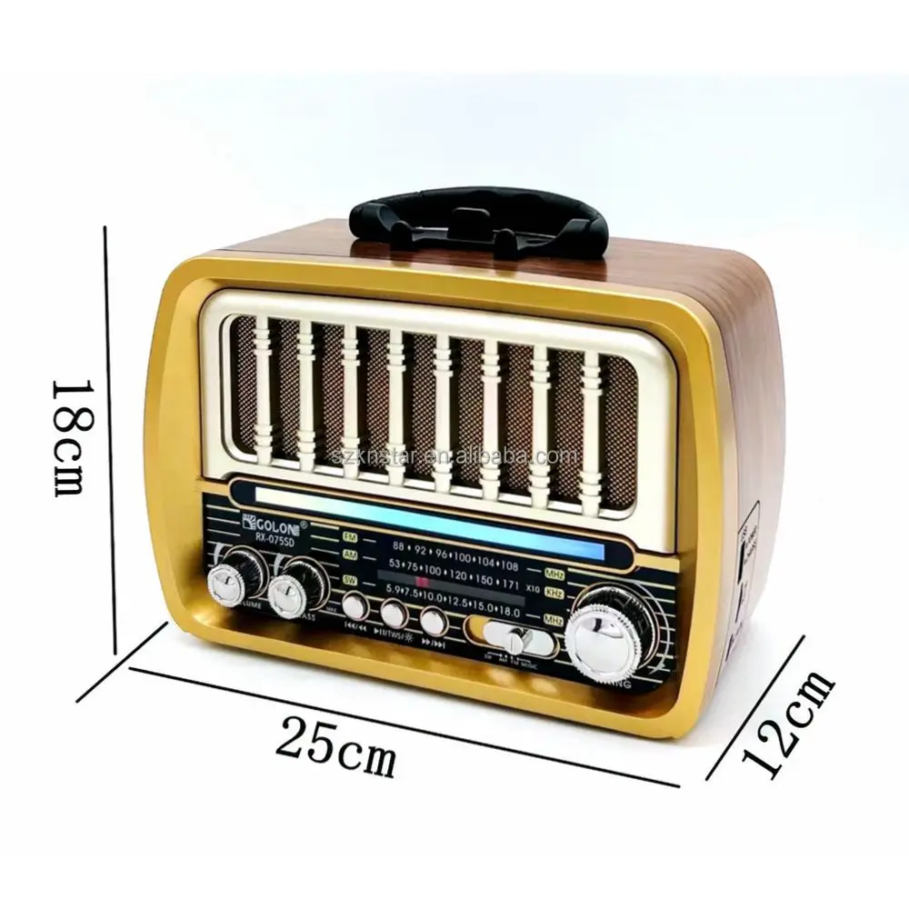 Usb Dc Charge Solar Retro Radio Am Fm Sw 3 Band Rx-075sd Golon Disco ...