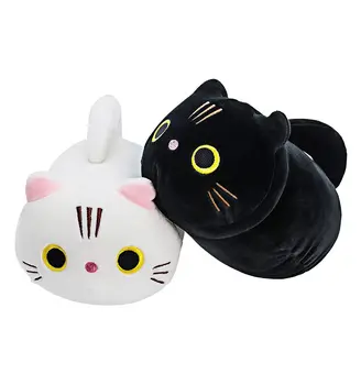 Plush Toys Set 8.5" 2Pcs Stuffed Animals Black Cat White Cat Creative Decoration Cuddly Plush Pillows Toy