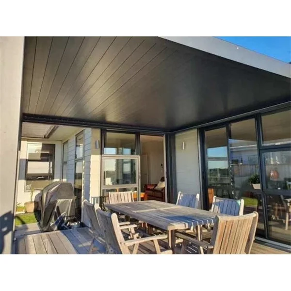 TOMA Modern Design Aluminum Automatic Pergola Louvered Roof with LED Lights