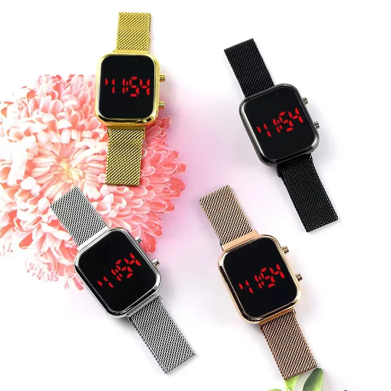 Luxury Rose Gold Digital Wrist Watch for Women OEM