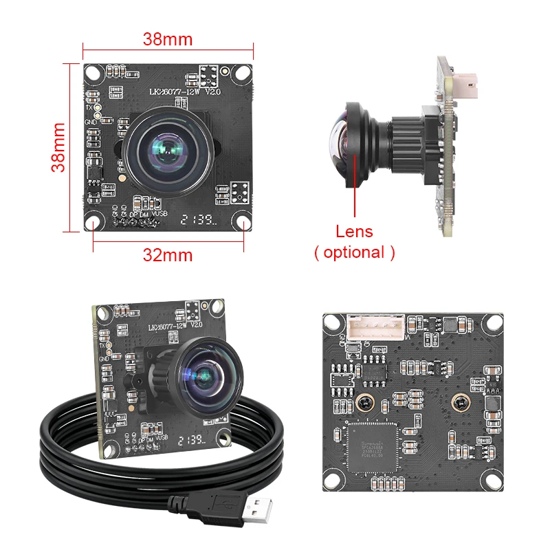 IMX577 12MP USB Camera Module 4K 30FPS Fixed Focus UVC Driver-free 1080P 120FPS Camera with Android,Windows,PC manufacture