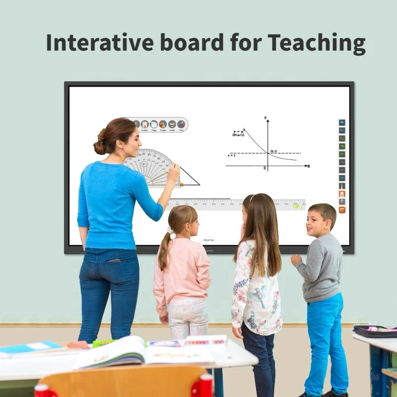 Office 55 65 75 86 Inch LED Smart Board Interactive Panel Screen Monitor Internet  Interactive Flat Panel