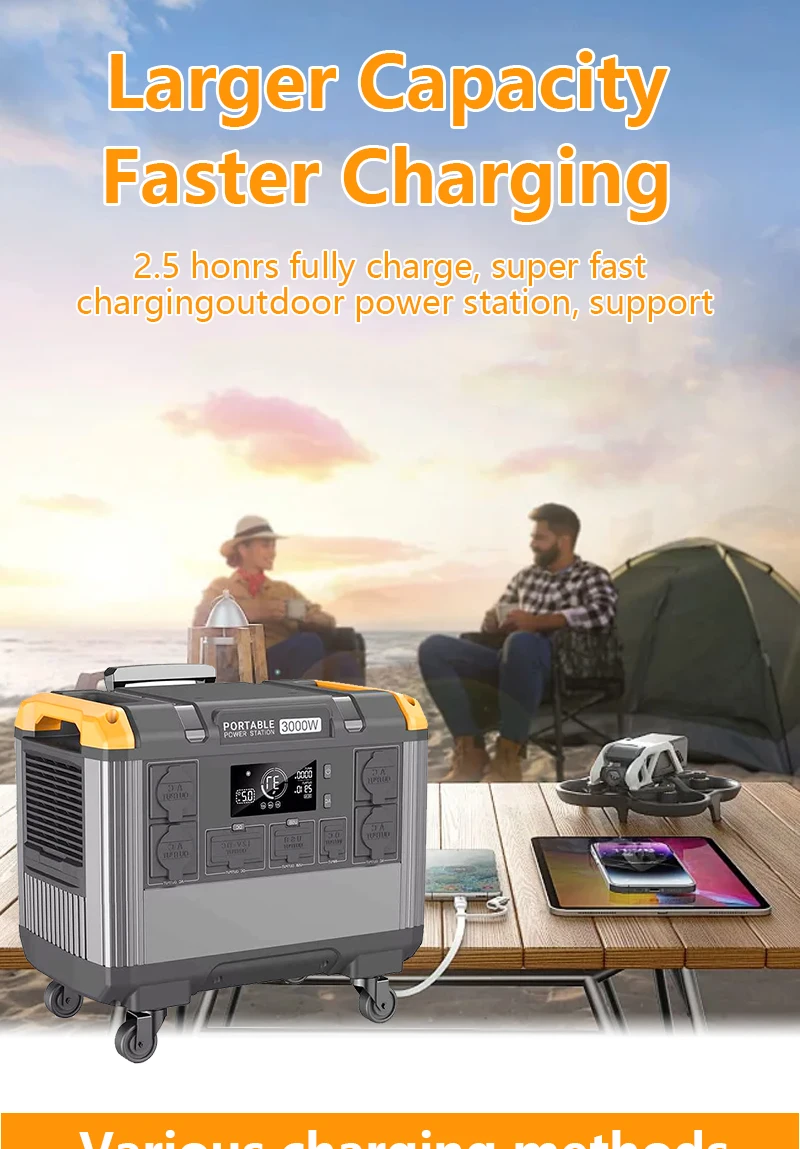 Portable 1500W-5000W Solar Energy System OEM ODM 2400W 3000W 5000W Home Solar Generator Lifepo4 Lithium Car Station Outdoor Use supplier