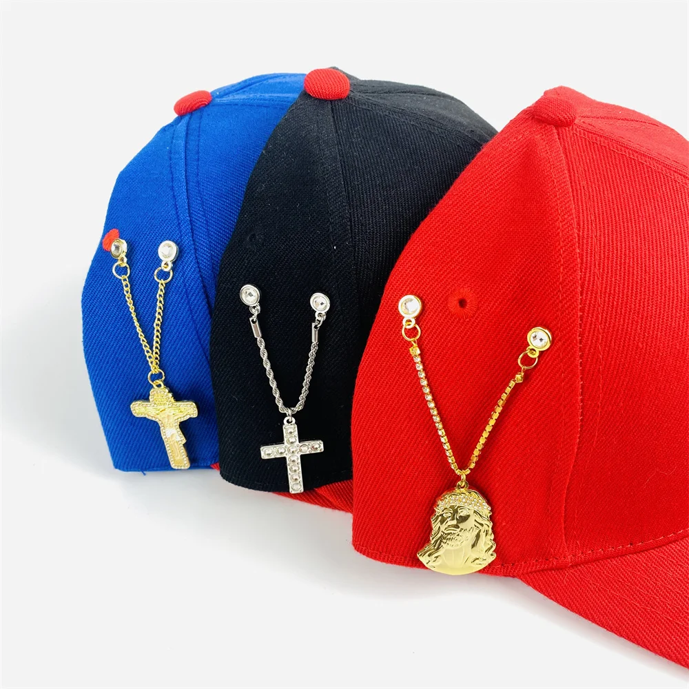 Custom Dangling Rhinestone Glitter Soft Enamel Pin With Jesus Cross