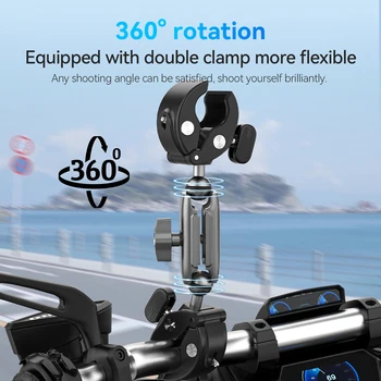 Telesin Super Clamp Bicycle Clip Camera Mount Motorcycle Handlebar Mount for GoPros 13 and Action Cameras detail image