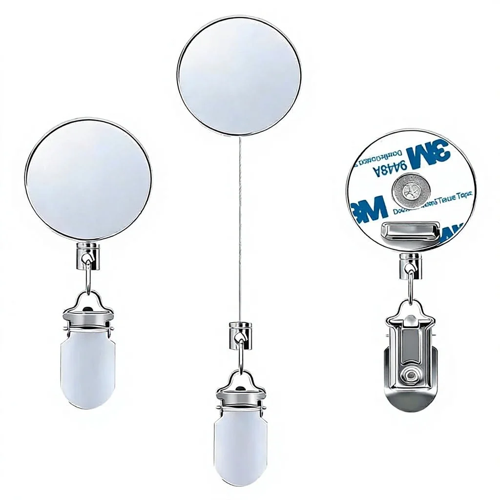 Stainless Steel Retractable Buckle 4cm Wire No-Punch Towel Clip Double-Sided Adhesive Key Holder Anti-Loss Logo Printing
