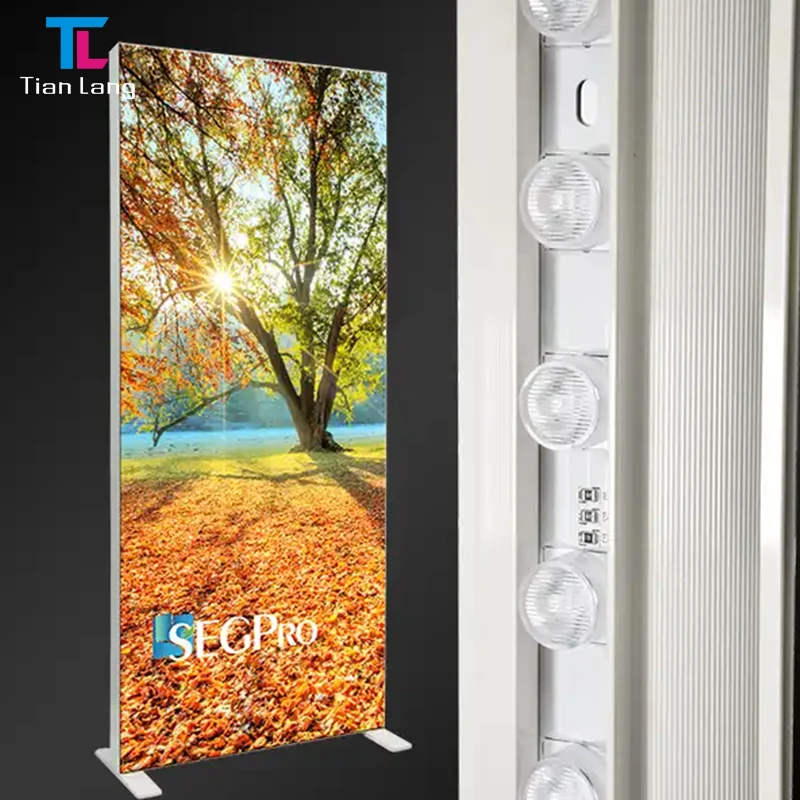 TianLang 85*200cm Aluminum Exhibition Lightbox Fabric Backdrop Backlit Display LED Lightbox