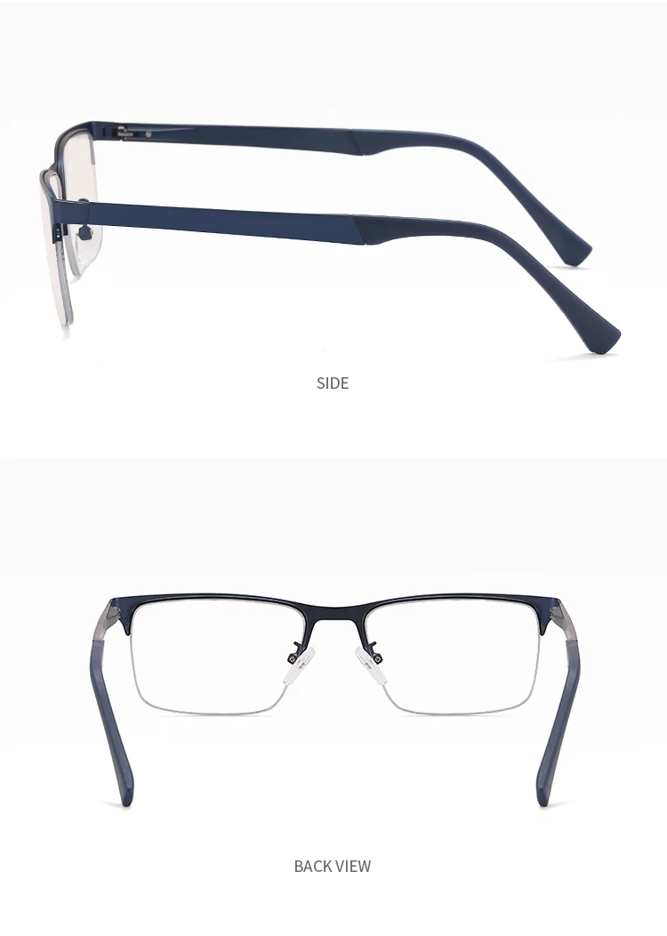 Ms 91285 2023 New Half Frame Men Metal Glasses Frame Anti Blue Light ...