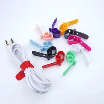 Colorful multi-purpose adjustable self lock reusable rubber silicone sofe cable tie