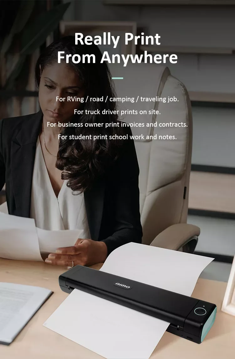 China Manufacturer M08f No Ink Portable A4 Printer Mini Wireless Mobile