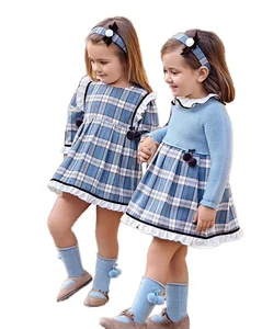 Little Girls Knitted Winter Dress Sister Matching Collections Long Sleeves Style Factory Customization