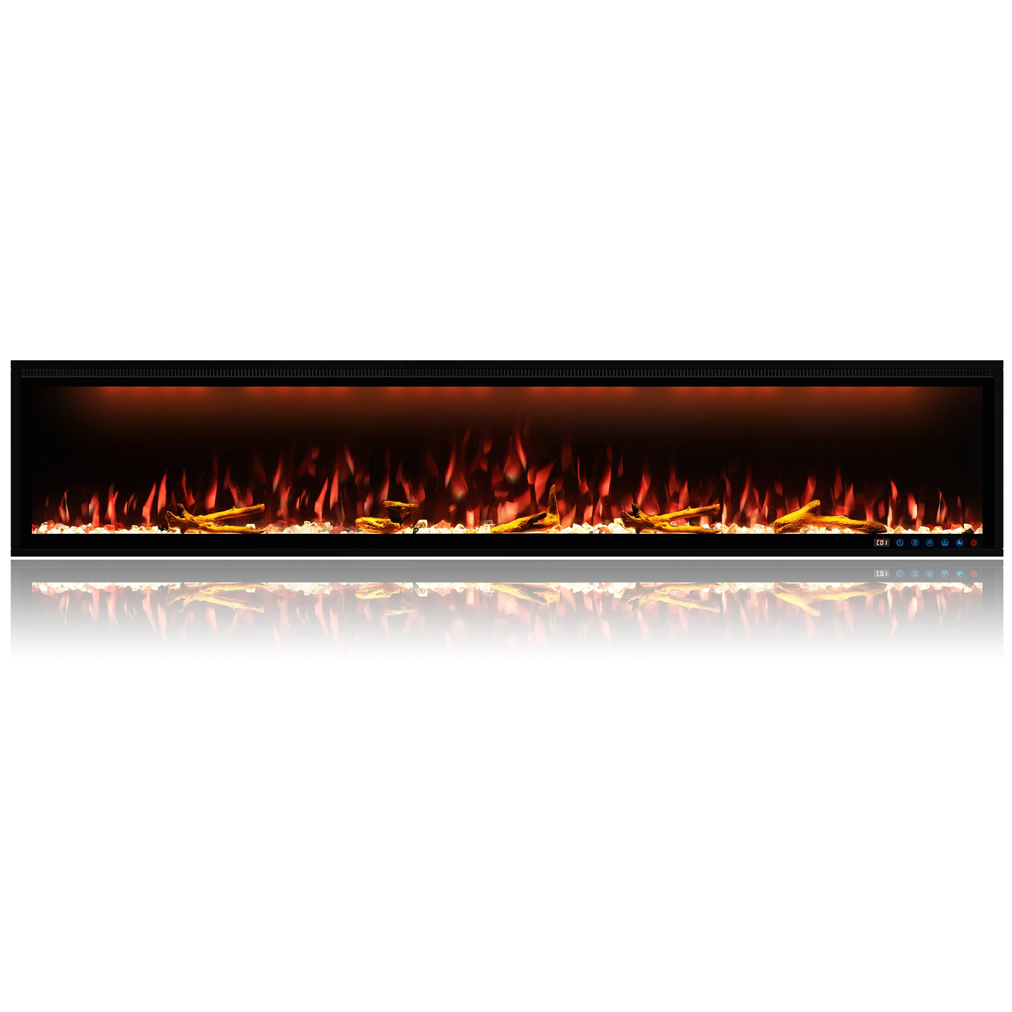 Luxstar Indoor 74 Inches Media Electric Fireplace Heater 1.5kw APP WIFI Remote Control  Decor LED Flame Built-in Wall Easy