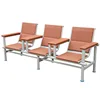 Orange upholstered armrests for three-seater