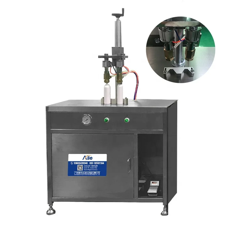 Semi-automatic Liquid Double-head Aerosol Filling Machine