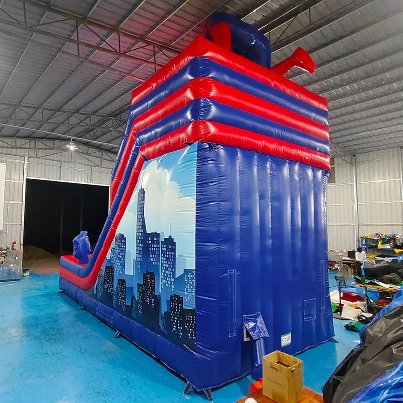 Inflatable for Slide Kid Commercial Spiderman Double Slide Inflatable for Children Giant Inflatable Dry Slide with Blower