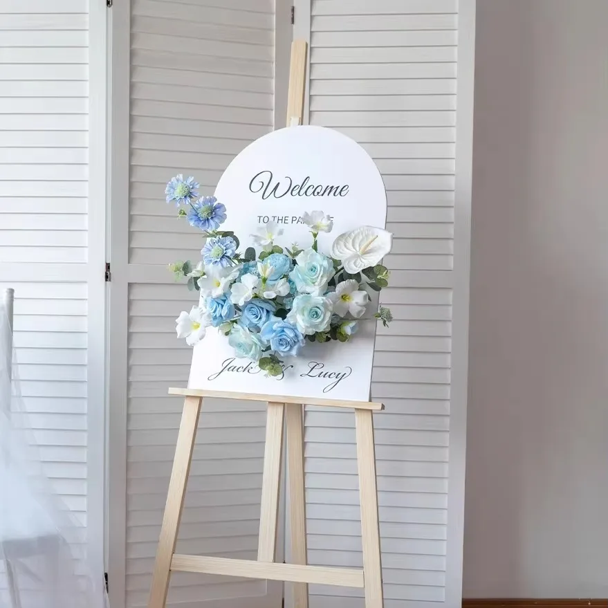 Luxury Style White Plastic Flores Artificial Flowers High Quality Welcome Signs No Electricity Required Wedding Party Decoration - Image 5