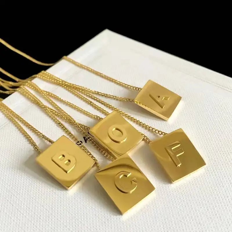 Alphabet Necklaces,Initial Necklace Letter Pendant Gold Plated Custom
