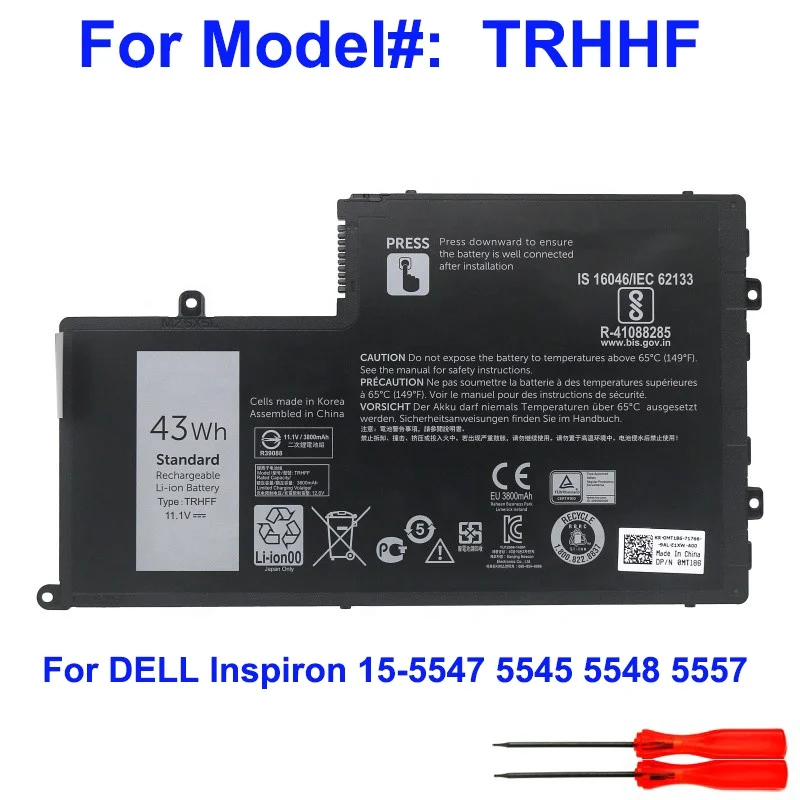 43Wh TRHFF Replacement Battery For Dell Inspiron 5547, 5545, 5548 & Latitude 3450, 3550 – 3-Cell Li-Ion-604019