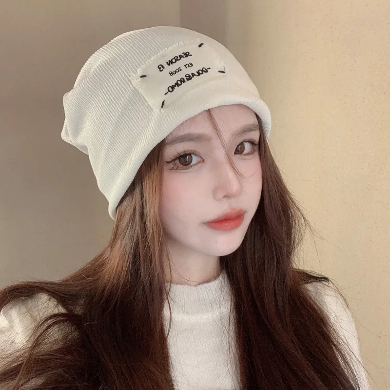 fantoom Poëzie Paar Women's Autumn Winter New Pile Cap Letters Cold-proof Hats Knitted Ear  Protect Head Protection Knitted Toe Hat - Buy Knitted Toe Hat,New Pile Cap,Cold-proof  Hats Product on Alibaba.com