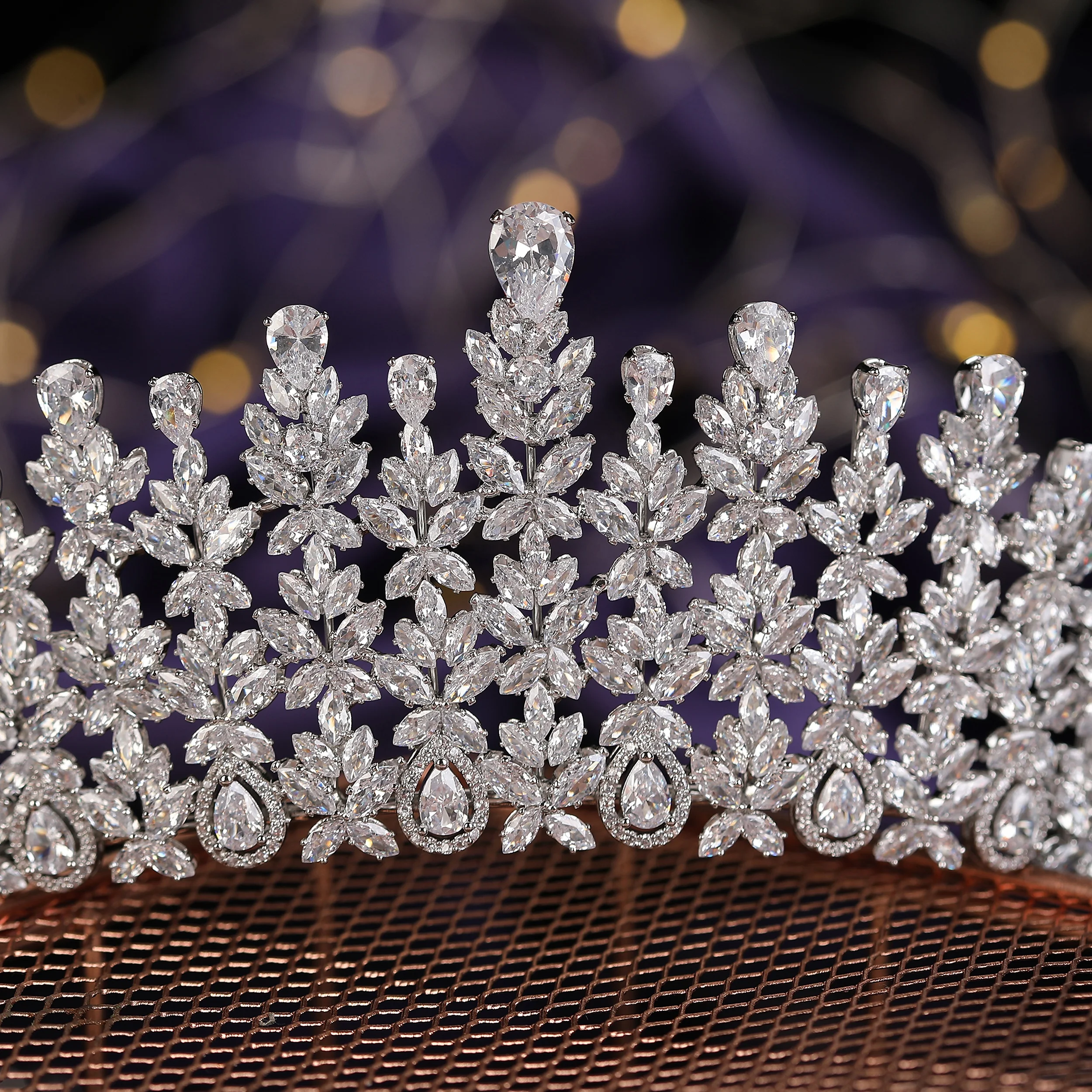 Couronne De Mariée Baroque – Diadème Strass Cristal – Pour Mariage, Bal, Soirée – Or Ou Argent – Accessoire Cheveux Féminin - 5