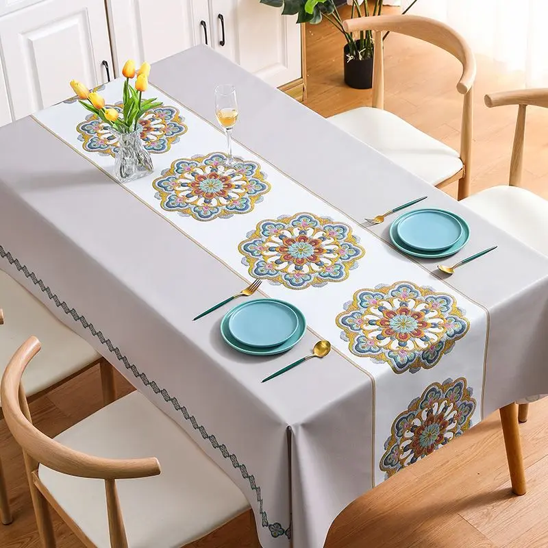 Wy Pvc Table Cloth Modern Design Luxury Household Fresh Waterproof Oil