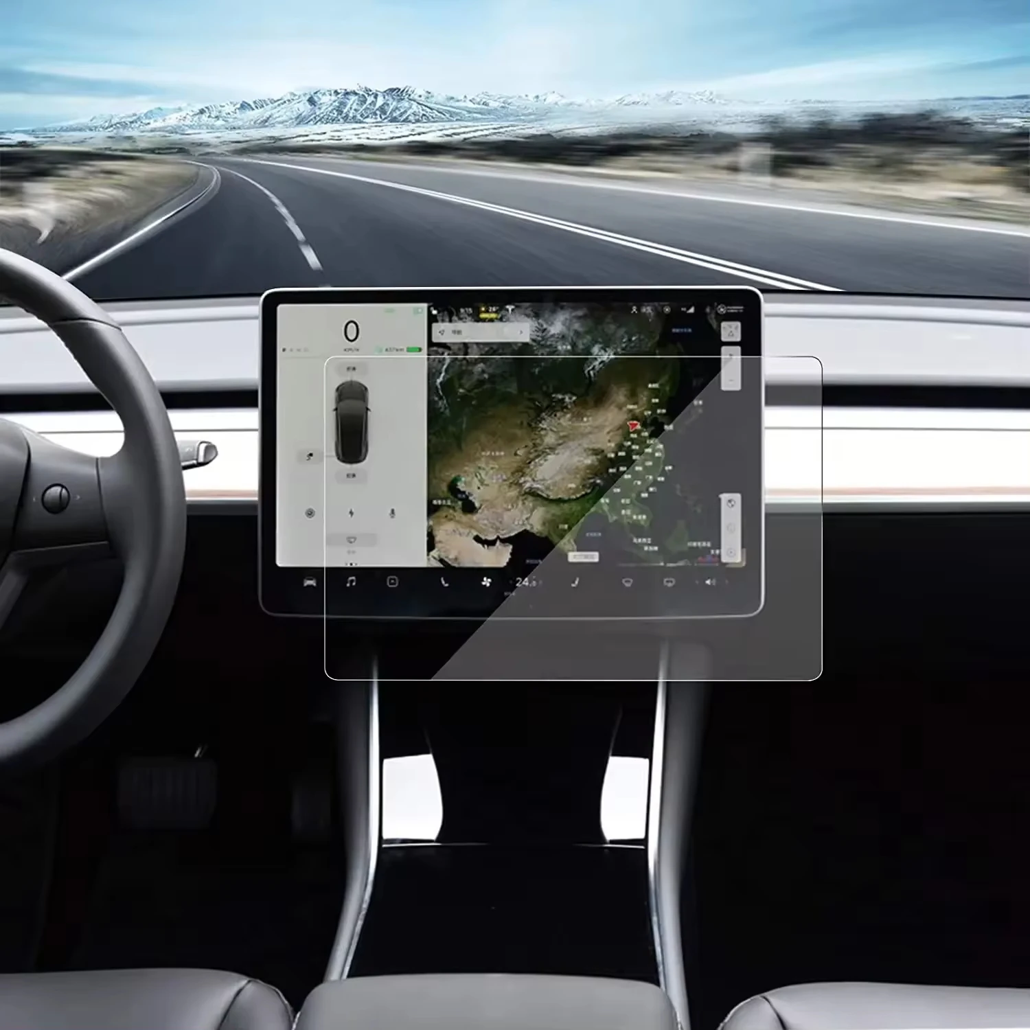 Car Navigation Screen Protector for Tesla Car Navigation Model 3 Anti Glare Protective Sensitive Touch Screen Car Film
