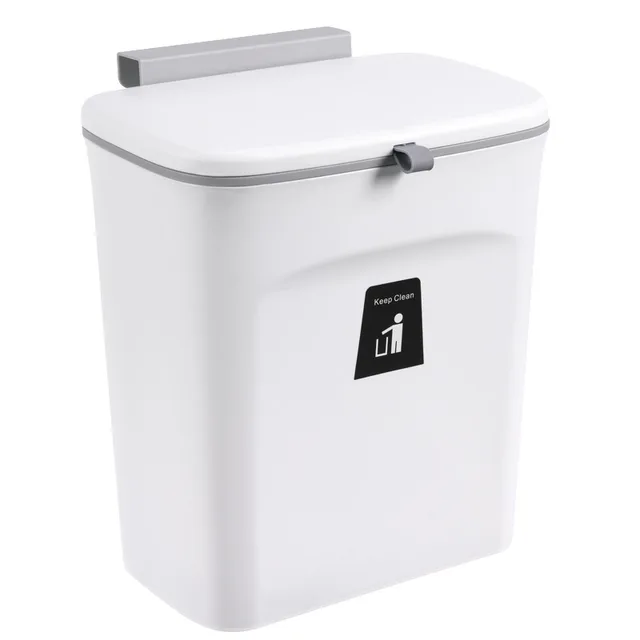 Hanging or vertical trash can kitchen bathroom with lid trash can for cabinet bedroom office camping