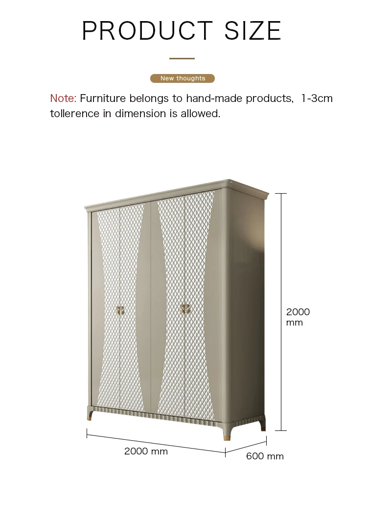 High End Light Luxury 4 Doors Full Leather Wardrobes Closet