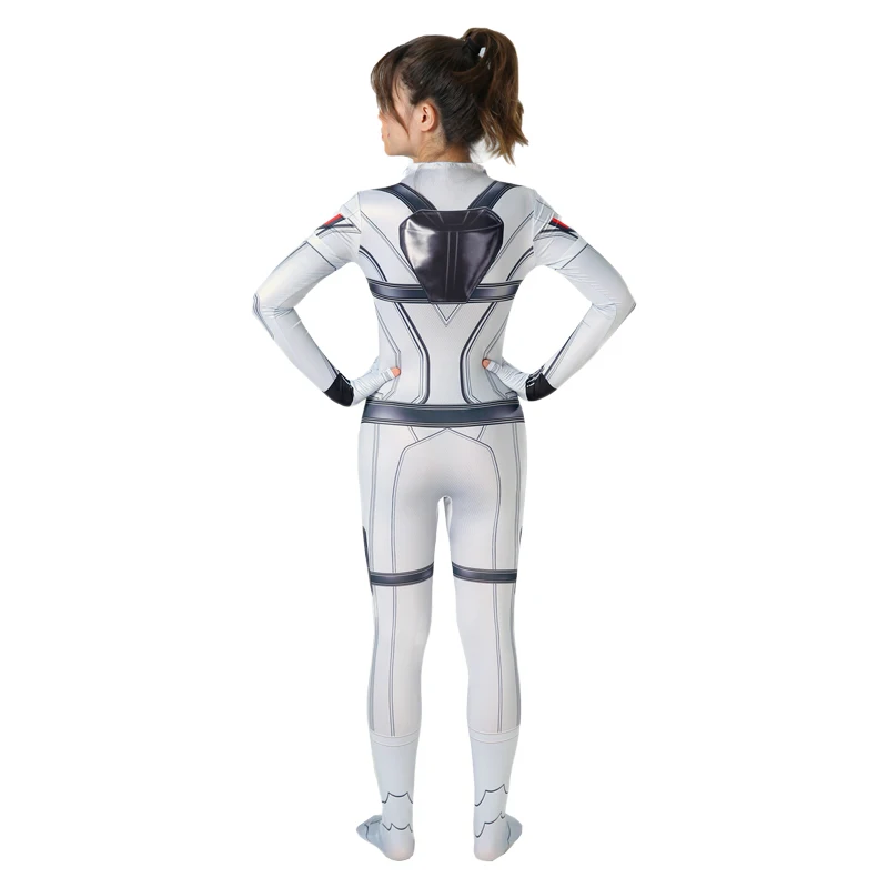 Custom Black White Civil War Widow Catsuit Halloween Sexy Bodysuit Natasha  Jumpsuit Black Widow Costume for Woman