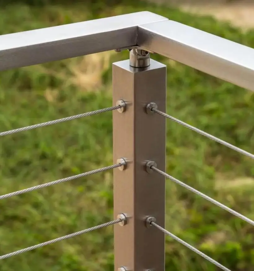 Stainless Steel Cable Railing Hardware For Deck Stair Wood Metal Post