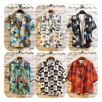 Factory Outlet Hawaii Plus Size Shirt Summer Beach Casual Printed Men's Shirt Wholesale
