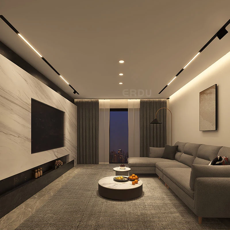 
 Светодиодная трековая система освещения, магнитная трековая поверхность, 48 В постоянного тока, Диммируемые комнатные светильники для выставочного зала, гарантия 5 лет  