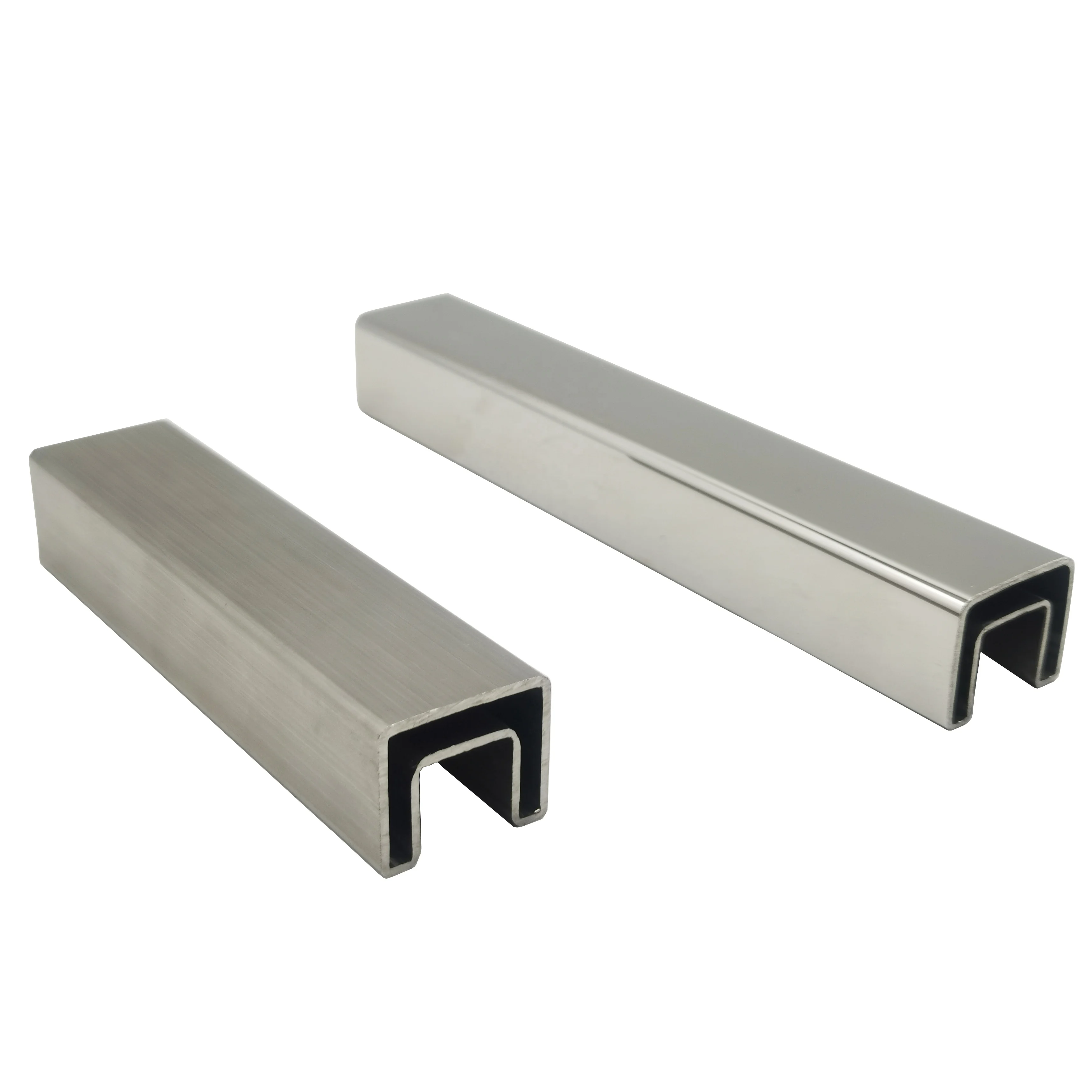 Metal Rails Slots Stainless Steel Railing Glass Balustrade Handrail Top Slot Square Tube