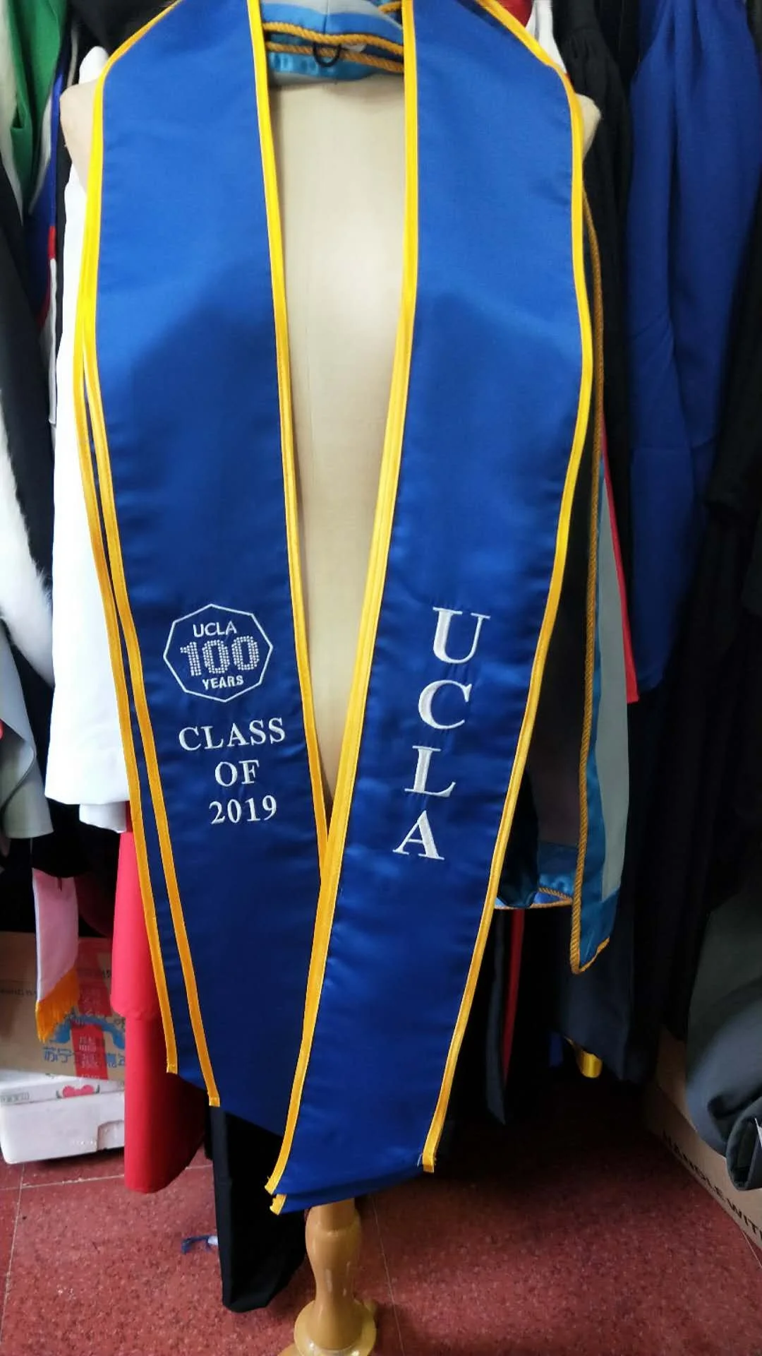Custom College University Custom Graduation Stoles Plain Printed Embroidered Stoles Mix Color