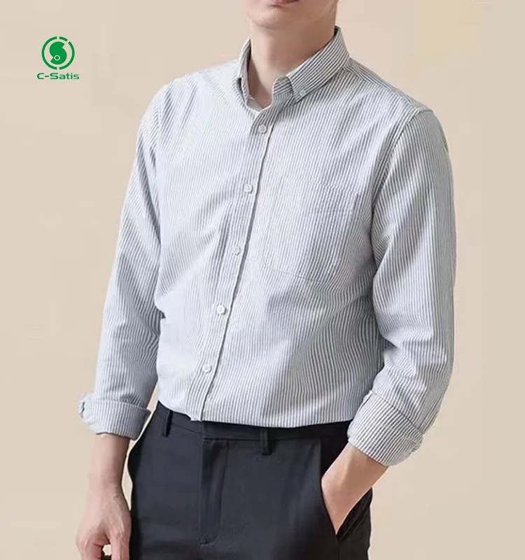 Casual Men's Shirt 100 Cotton Breathable Long Sleeve Shirts For Men