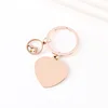 Llavero de colza redondo en forma de corazón de oro rosa