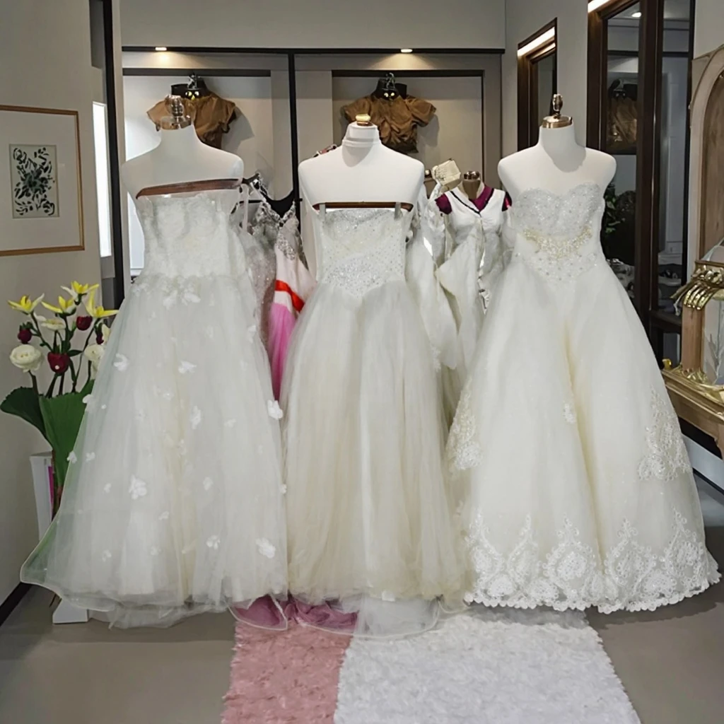Alta qualidade elegante segunda mão senhoras vestidos de casamento