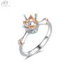 18K Solid White And Rose Gold