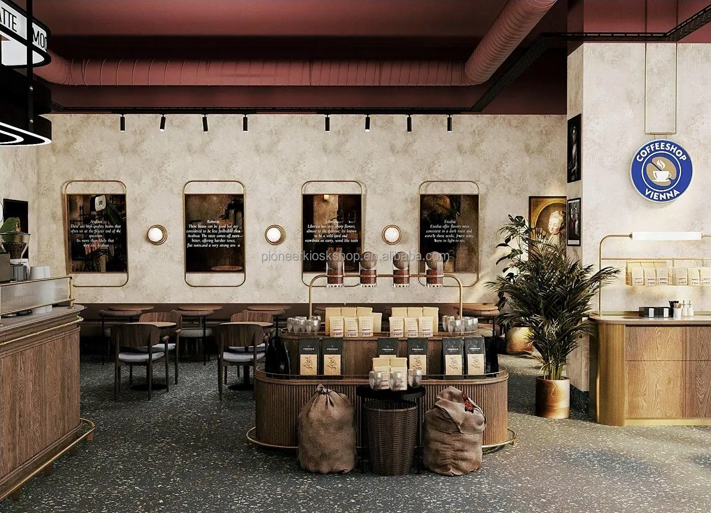 2022 Traditional Coffee Shop Interior Design Industrial Cafe Bar ...