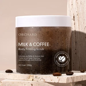 Private Label Wholesale Natural Organic Arabica Coffee & Milk Skin Whitening Sea Salt Sugar Raw Coffee Body Scrub