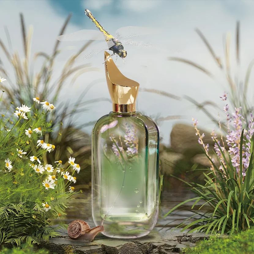 Luxury Custom 50l 100ml Empty Spray Glass Perfume Bottle With Packaging Box Metal Cap