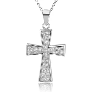Cross Pendant in 925 Sterling Silver Cubic Zirconia Cross Pendant for Women Jewelry for Women Catholic Faith Christian  Pendants