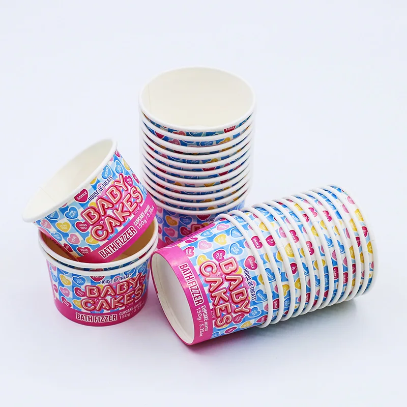 6oz 8oz 12oz 16oz 24oz Disposable Paper Ice Cream Cup Packaging Dessert Yogurt Ice Cream Container Tubes