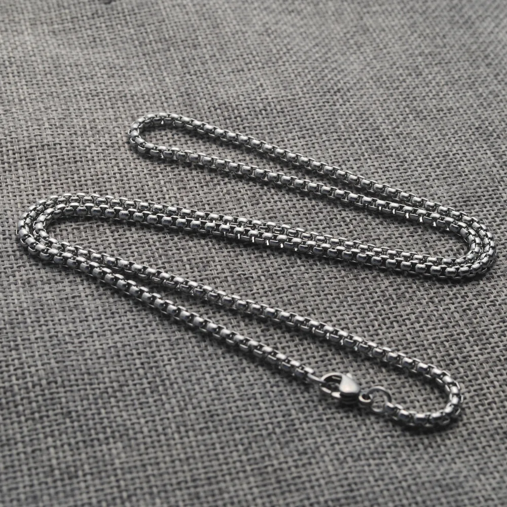 1.5/2/2.5/3mm Wholesale REAL Stainless Steel Box Chain Necklace 16-36